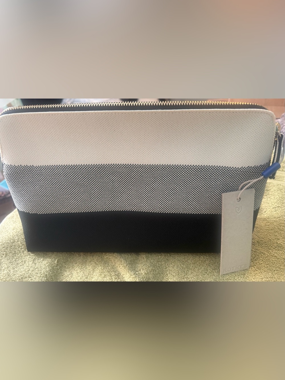 Rothy’s Large Vanity Pouch, Retired Black Mist, New With Tags
